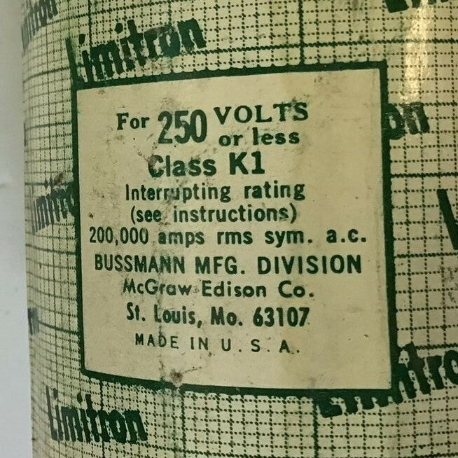 LIMITRON KTN 500 FAST ACTING FUSE 500AMP 250V CLASS K1 2