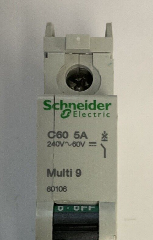 SCHNEIDER ELECTRIC C60 5A MULTI 9 CIRCUIT BREAKER 240VAC/60VDC***LOTOF3***2