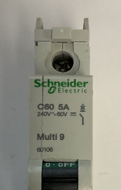SCHNEIDER ELECTRIC C60 5A MULTI 9 CIRCUIT BREAKER 240VAC/60VDC***LOTOF3***2