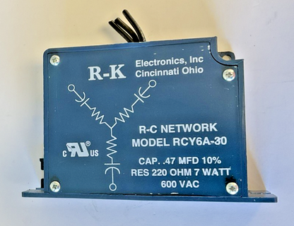 R-K ELECTRONICS RCY6A-30 NETWORK FILTER 600VAC RES 220OHM 7W **LOTOF4**3