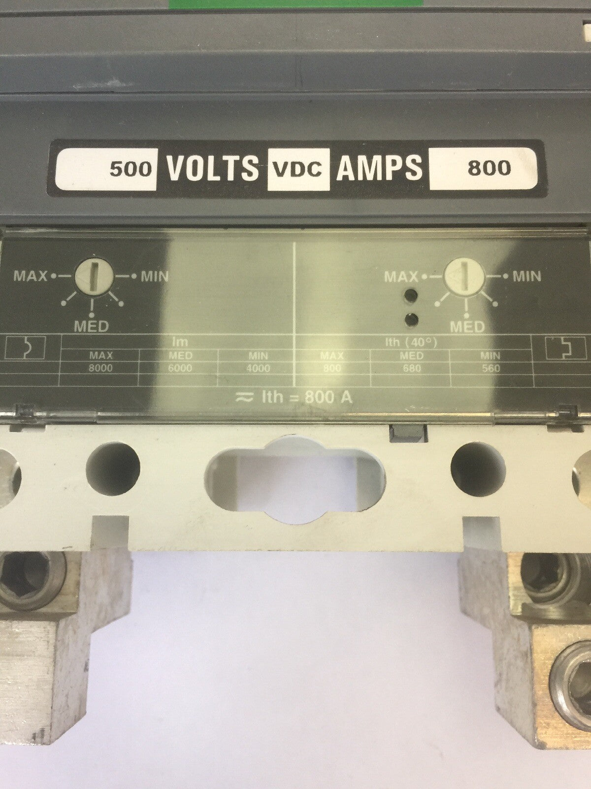 ABB S6N CIRCUIT BREAKER SAC S6 500VDC 600VAC 2 POLE 800A TRIP2