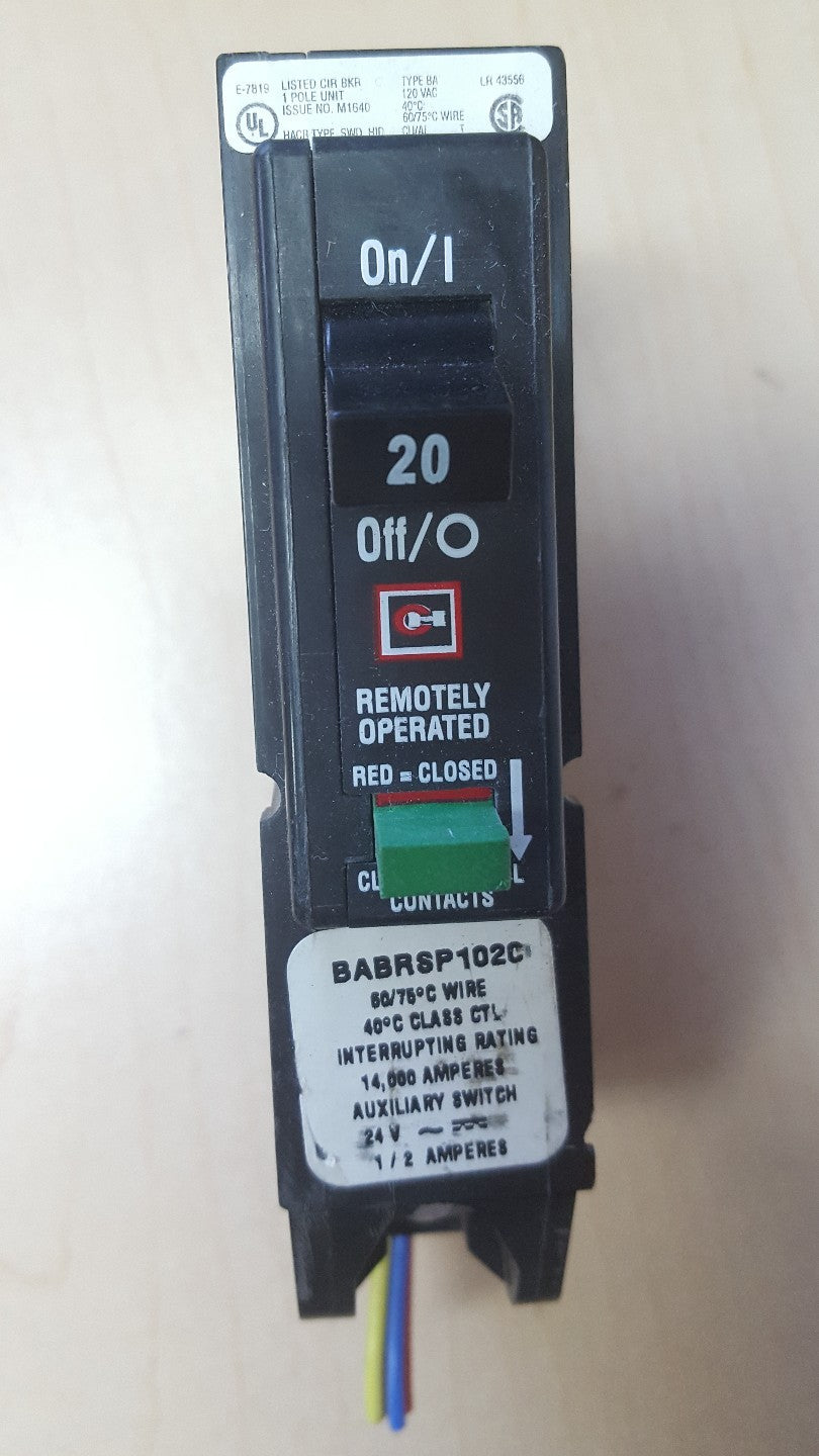 CUTLER HAMMER BABRSP1020 1 POLE 20 AMP BOLT ON BREAKER 0