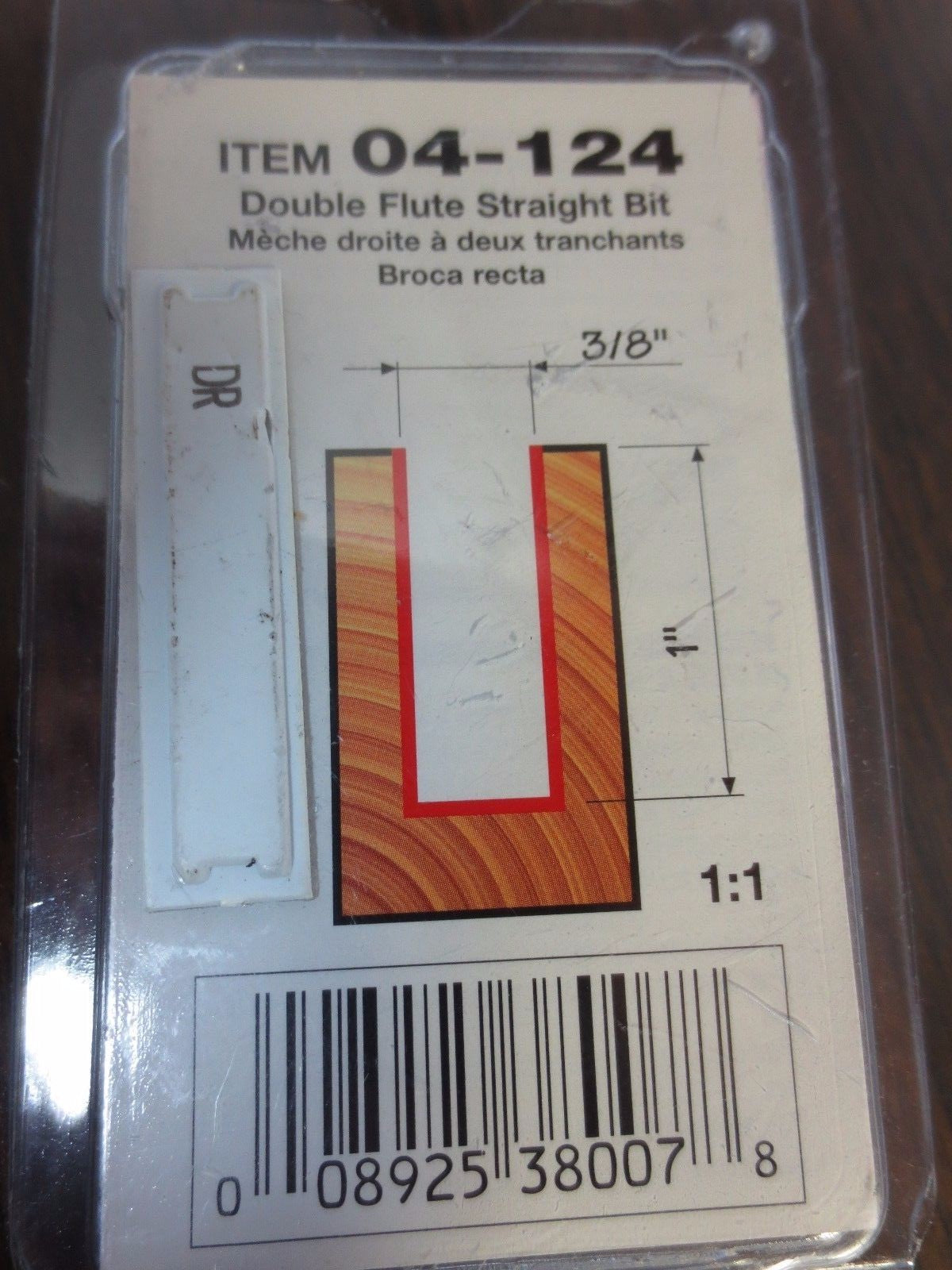 FREUD 04-124 CARBIDE-TIPPED ROUTER BIT 2-FLUTE STRAIGHT PLUNGE 3/8" x 1" - NEW1