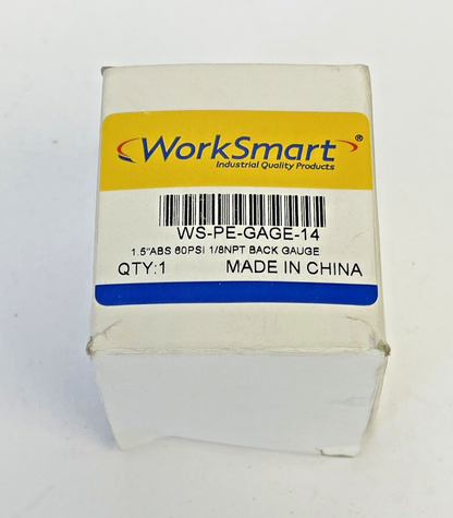 WORKSMART - WS-PE-GAGE-14 - PRESSURE GAUGE - 1.5" DIAMETER, 1/8" NPT, 0-60 PSI1