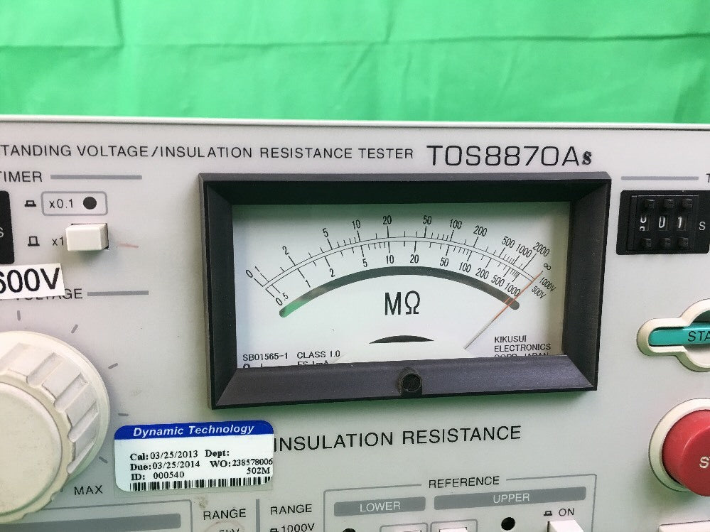 KIKUSUI TOS8870A WITHSTANDING VOLTAGE/ INSULATION RESISTANCE TESTER3