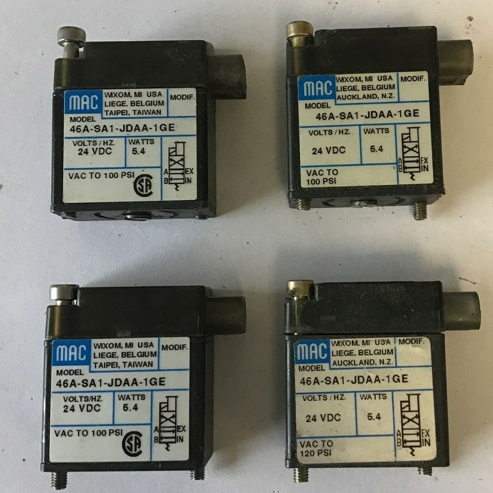 MAC 46A-SA1-JDAA-1GE SOLENOID VALVE 24VDC 5.4WATT 100PSI  ***LOTOF4***0