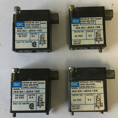 MAC 46A-SA1-JDAA-1GE SOLENOID VALVE 24VDC 5.4WATT 100PSI  ***LOTOF4***0