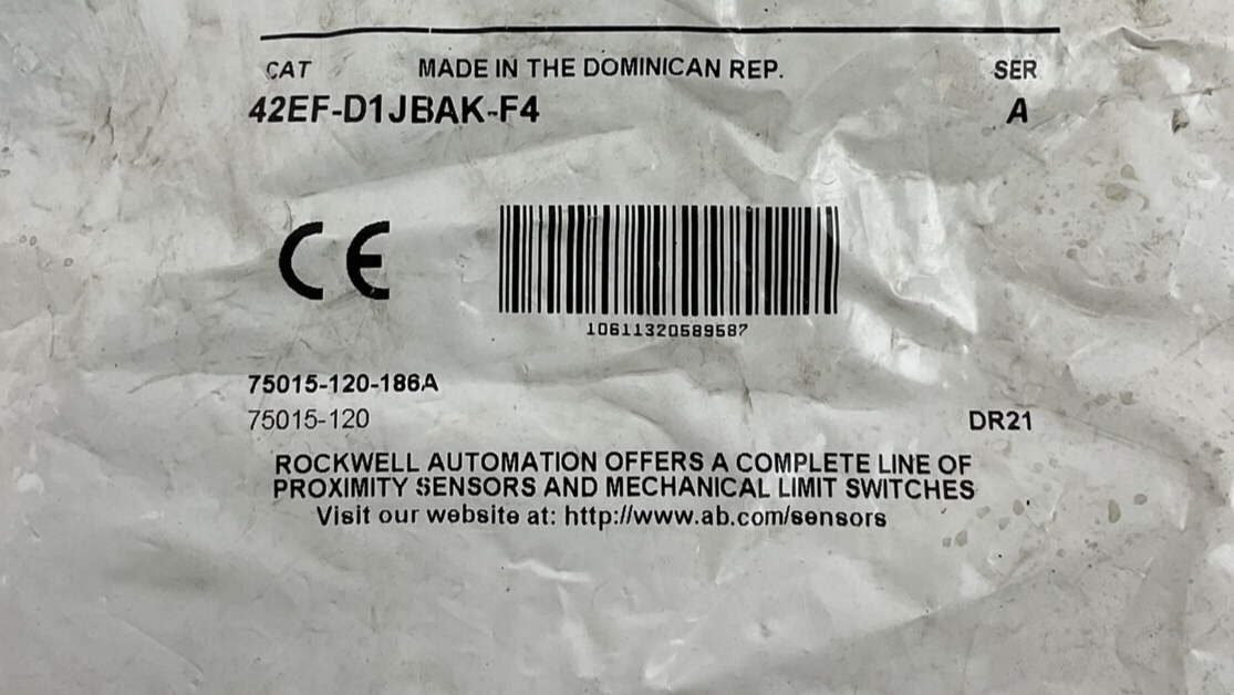ALLEN BRADLEY 42EF-D1JBAK-F4 PHOTOSWITCH  DIFFUESE SENSOR 0.5MM 11-30VDC  SER.A2