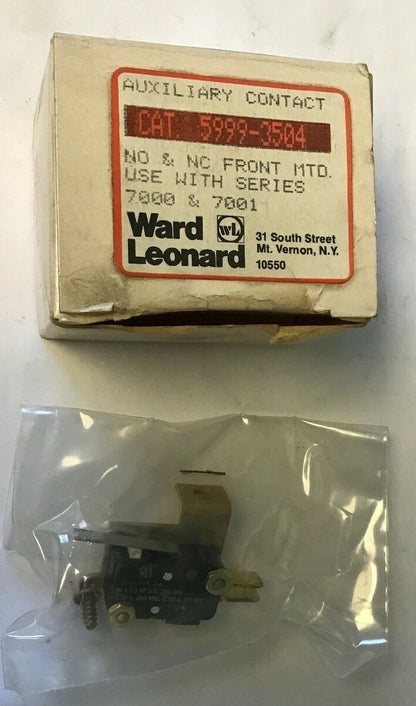 WARD LEONARD 5999-3504 AUXILIARY CONTACT NO&NC FRONT MTD. FOR SER.7000&70010