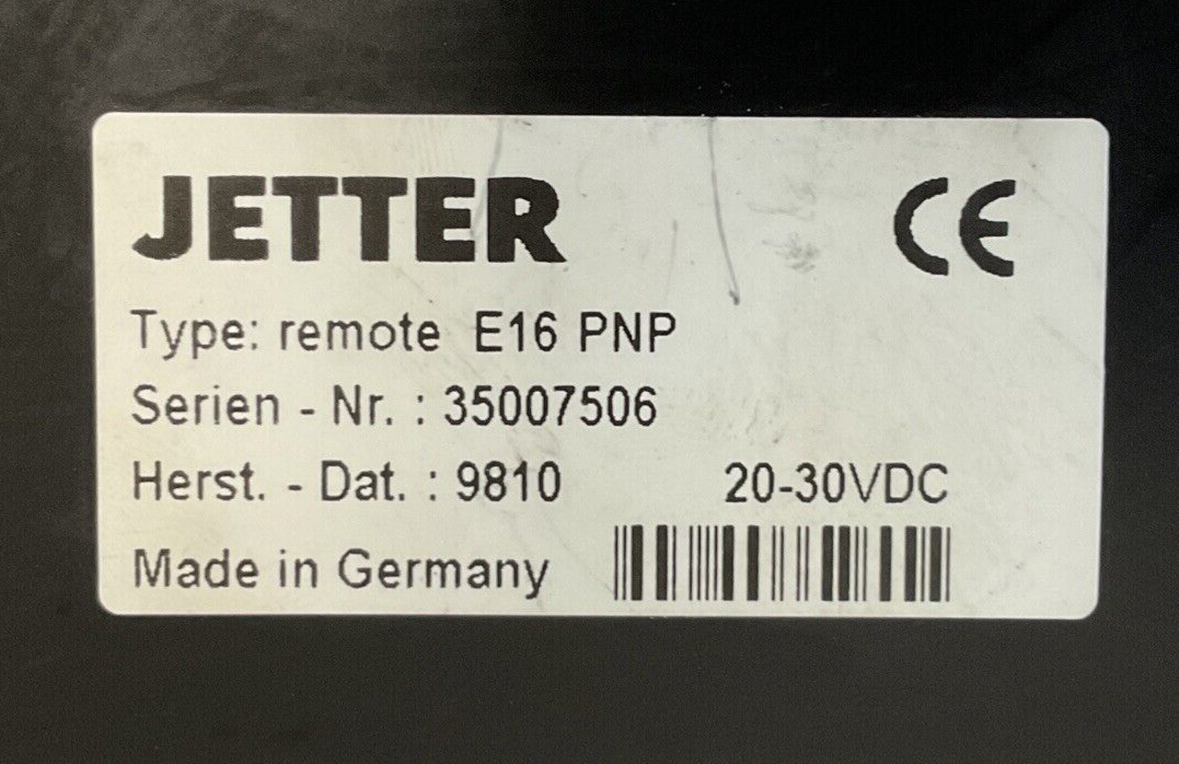 JETTER REMOTE EP16 PNP 20-30VDC D324