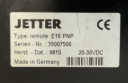 JETTER REMOTE EP16 PNP 20-30VDC D324