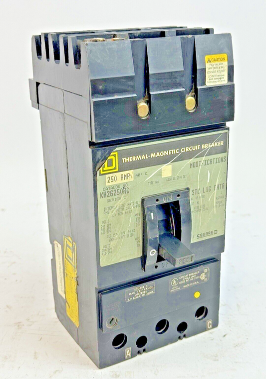 SQUARE D - KH26250AC - I-LINE THERMAL MAGNETIC BREAKER - 250 AMP/2 POLE/600 VAC0