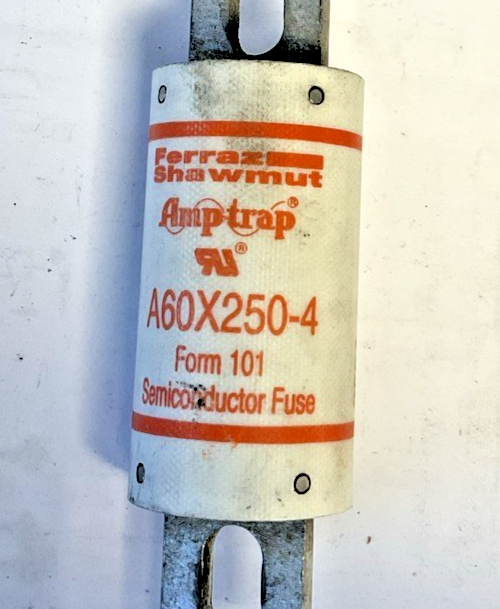 FERRAZ SHAWMUT A60X250-4 FUSE FORM101 250A 600VAC 200KA1