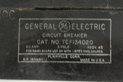 GE TEF134020 CIRCUIT BREAKER - 480VAC, 20A, 3-POLE1