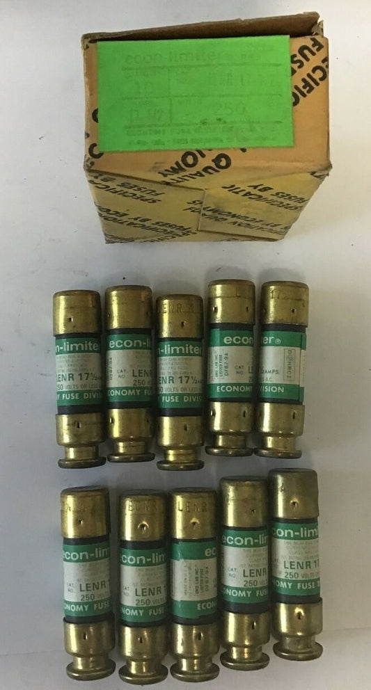 ECONOMY LENR 17-1/2 FUSE CLASS RK5 ECON-LIMITER 250VAC 17-1/2A ***LOTOF10***0
