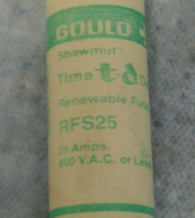 GOULD-SHAWMUT RFS25 RENEWABLE FUSE / 25A / 600V / NEW SURPLUS3