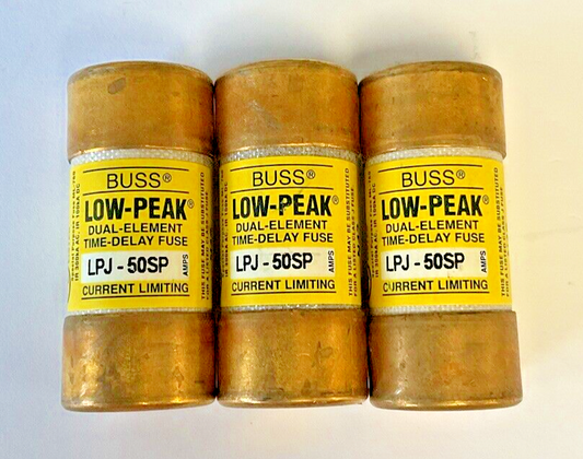 COOPER BUSSMAN LPJ-50SP FUSE BUSS LOW PEAK 50A 600VAC/300VDC ***LOTOF3***0