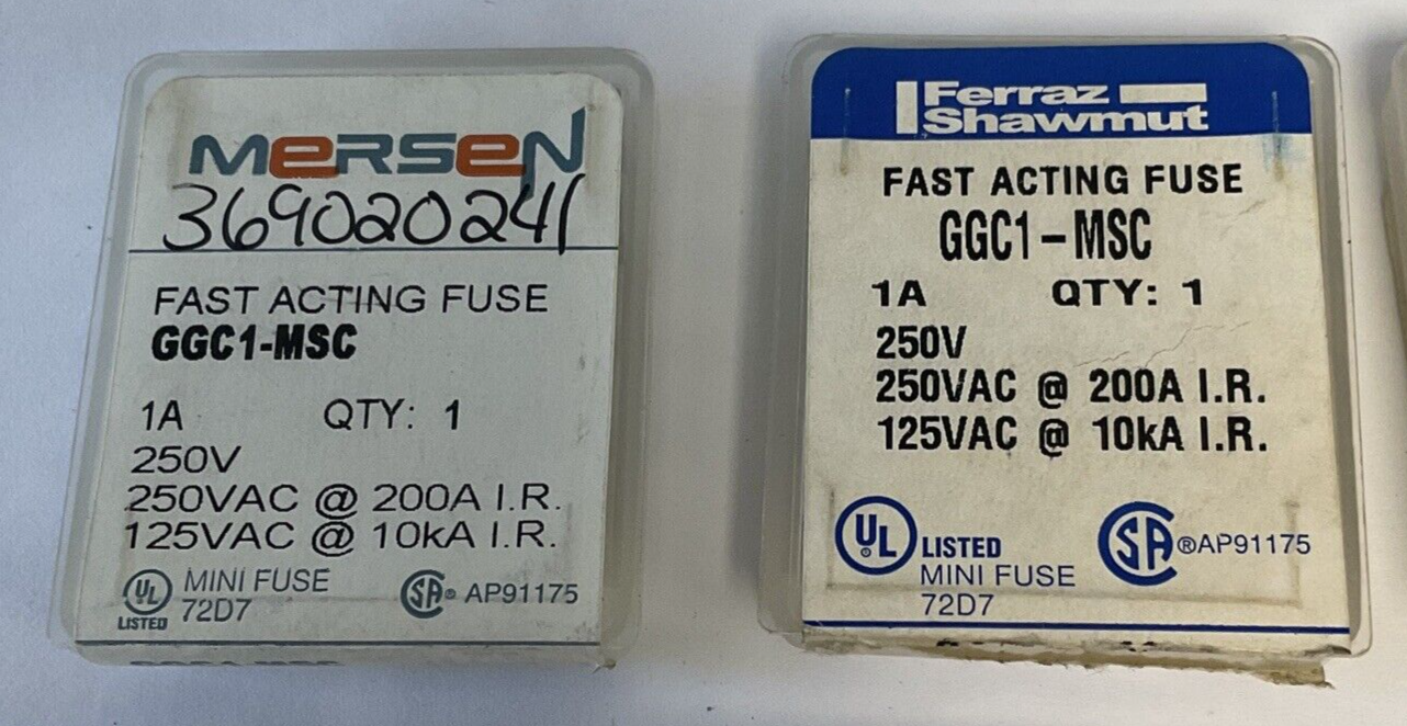 MERSEN/FERRAZ SHAWMUT GGC1-MSC 1A FUSES 250VAC****LOTOF58FUSES*****1