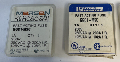MERSEN/FERRAZ SHAWMUT GGC1-MSC 1A FUSES 250VAC****LOTOF58FUSES*****1