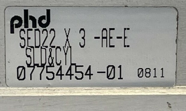 PHD SED22 X 3-AE-E PNEUMATIC SLIDE & CYLINDER SED22 X 3-AE-E-H4 CYLINDER1
