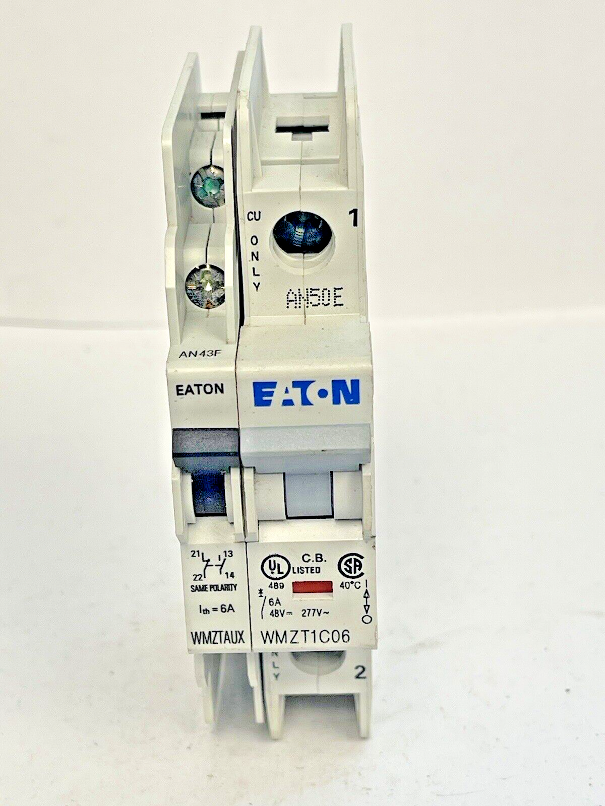 EATON - WMZT1C06 - CIRCUIT BREAKER -1 POLE,6A,277V & EATON - WMTZTAUX - CONTACT1
