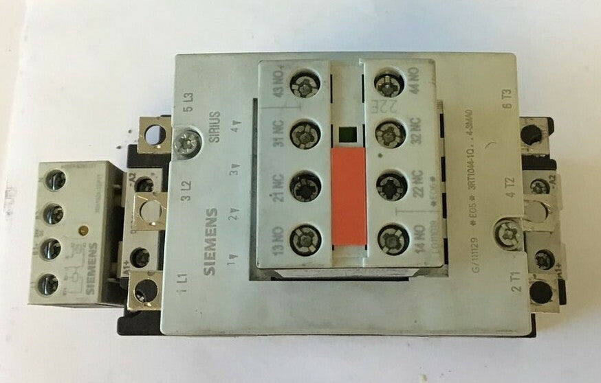 SIEMENS 3RT1044-1 QB44-3MAO CONTACTOR W/3RH1921-1HA22-3AA1,3RH1924-1GP110
