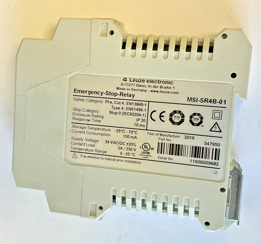 LEUZE MSI-SR4B-01 EMERGENCY STOP RELAY 24VAC/VDC2