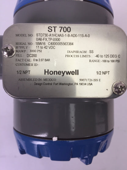 HONEYWELL STD730-A1HC4AS-1-B-AD0-11S-A-00A6-FX,TP-0000 STD700 DP TRANSMITTER3