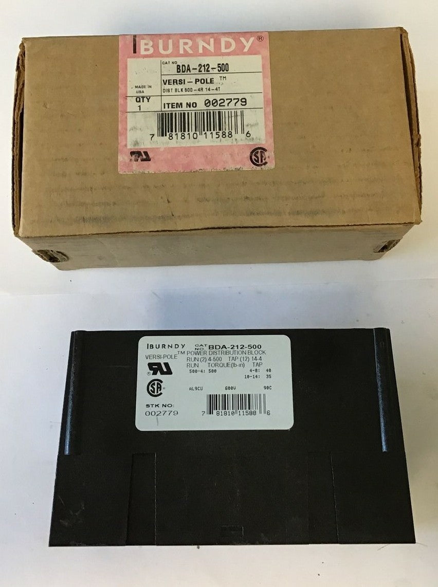 BURNDY BDA-212-500 POWER DISTRIBUTION BLOCK VERSI-POLE 0