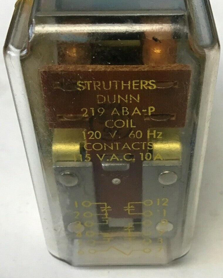 STRUTHERS DUNN 219ABA-P RELAY 120V 60HZ 115VAC 10A0