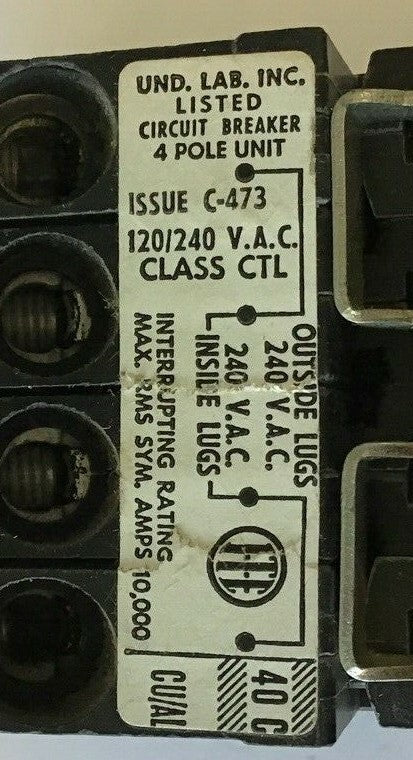 ITE Q24020 CIRCUIT BREAKER 120/240VAC 2POLE 5