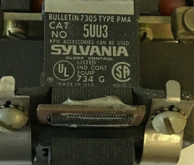 SYLVANIA 5UU3-76 PMA  A.C.RELAY 6 CONT. 120V 60HZ 3N.O./33N.C. 600VAC3