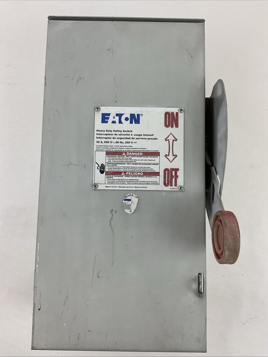 EATON DH361URK 600VAC 30HP 30A 250VDC 5HP NON-FUSIBLE SAFETY SWITCH TYPE 3R0
