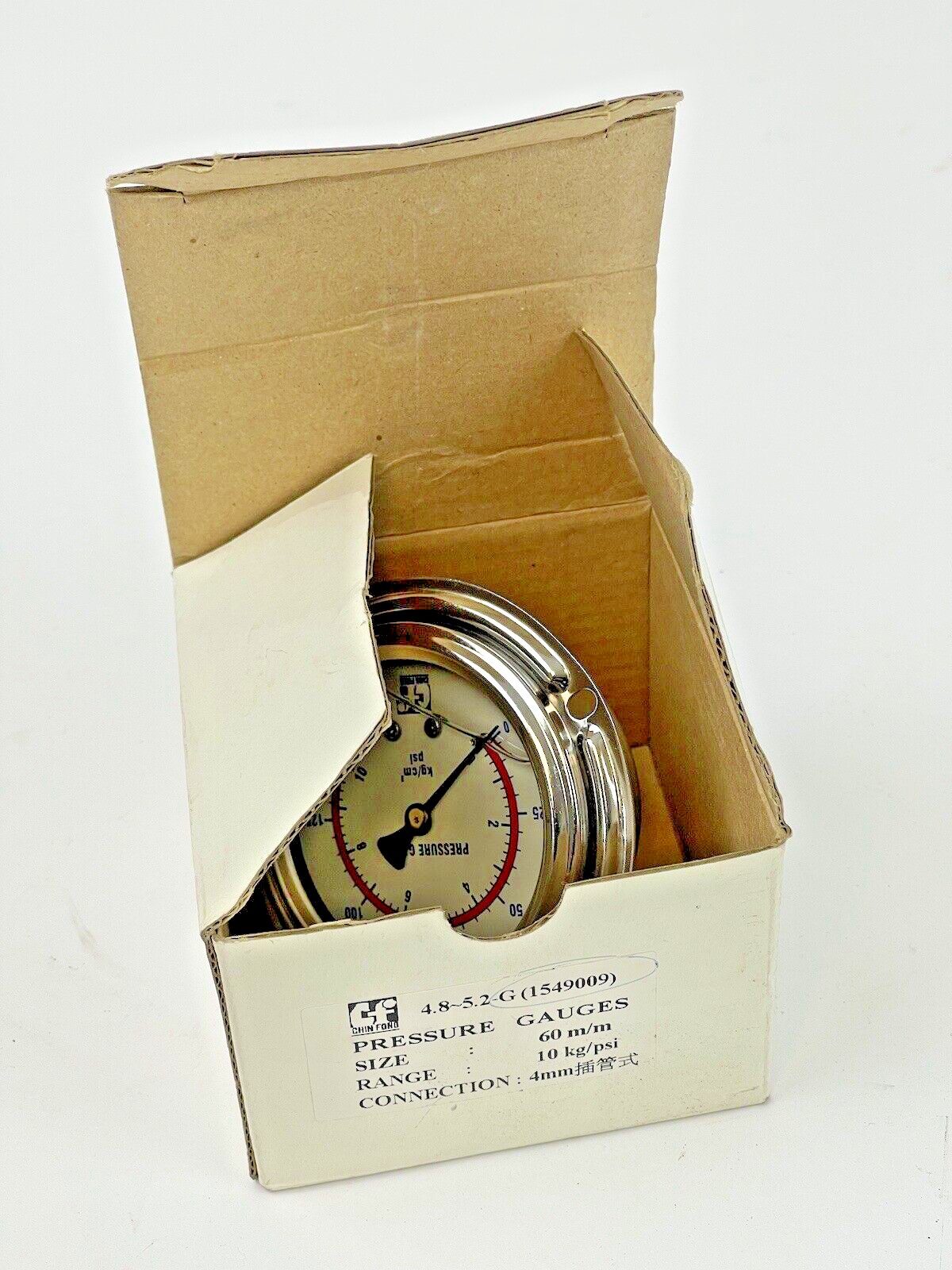 CHIN FONG - 1549009 - PRESSURE GAUGE - 60mm DIAMETER, 4mm NPT BM, 0-150 PSI4