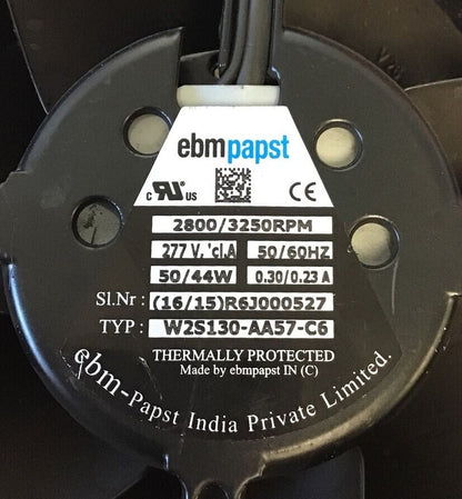 EBMPAPST W2S130-AA57-C6 FAN 277VAC 50/60HZ 50/44W 0.30/0.23A 2800/3250RPM1