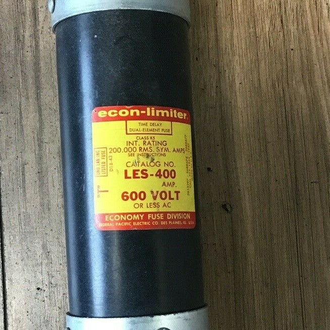 ECONOMY FUSE LES-400 ECON-LIMITER 600VAC 400A CLASS K5 TIME DELAY DUAL ELEMENT 1