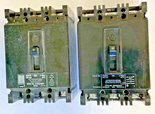 WESTINGHOUSE EB3030 CIRCUIT BREAKER 240VAC 30 3POLE ****LOTOF2****0