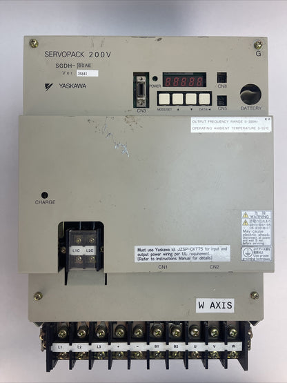 YASKAWA SGDH-60AE SERVOPACK 200V VER. 358410