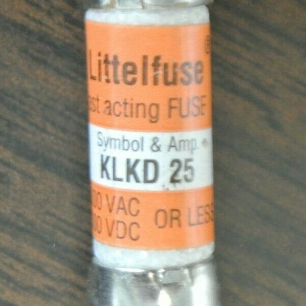 LOT of 4 / LITTELFUSE KLKD-25 FUSE / 25A / 600V / NEW SURPLUS KLKD251