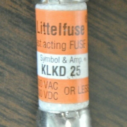 LOT of 4 / LITTELFUSE KLKD-25 FUSE / 25A / 600V / NEW SURPLUS KLKD251
