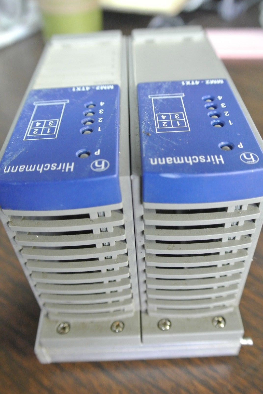 HIRSCHMANN MM2-4TX1 MICE MEDIA MODULES (2) on MB-2T MICE BACKPLANE5