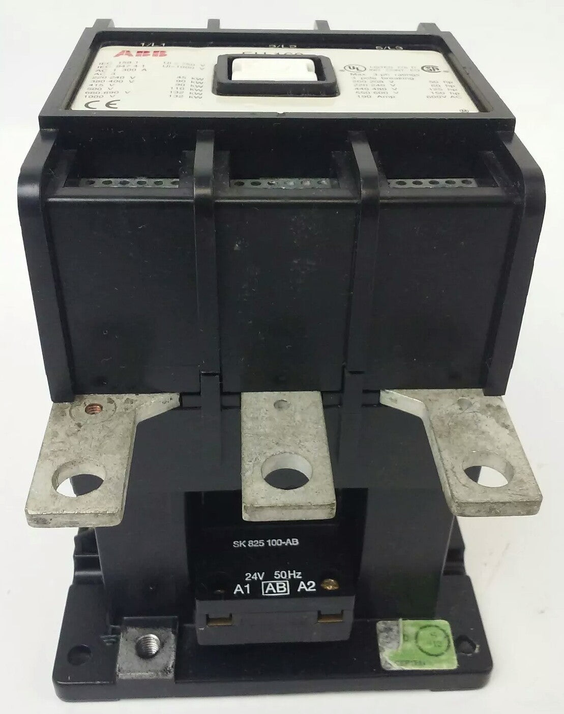 ABB EH160 CONTACTOR, 3PH, 3P BREAKING, 600V, 50-150H.P., 190A, 24V COIL, NEW0