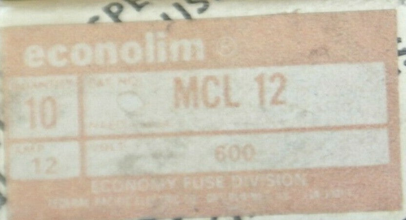 BOX of 10 / ECONOMY / FPE MCL-12 ECONOLIM FUSE / 12A / 600V4