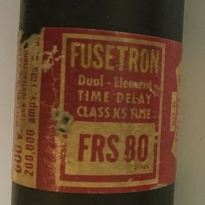 BUSSMANN FRS80 FUSETRON FUSE CLASS K5 80A TIME DELAY DUAL ELEMENT ***LOTOF3***2