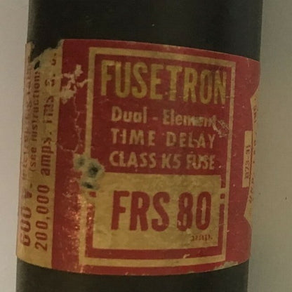 BUSSMANN FRS80 FUSETRON FUSE CLASS K5 80A TIME DELAY DUAL ELEMENT ***LOTOF3***2