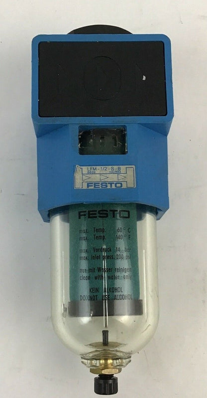 FESTO LFM-1/2-S-B FILTER UNIT W/ FESTO LFMP-1/2-S-C 159175 FILTER0