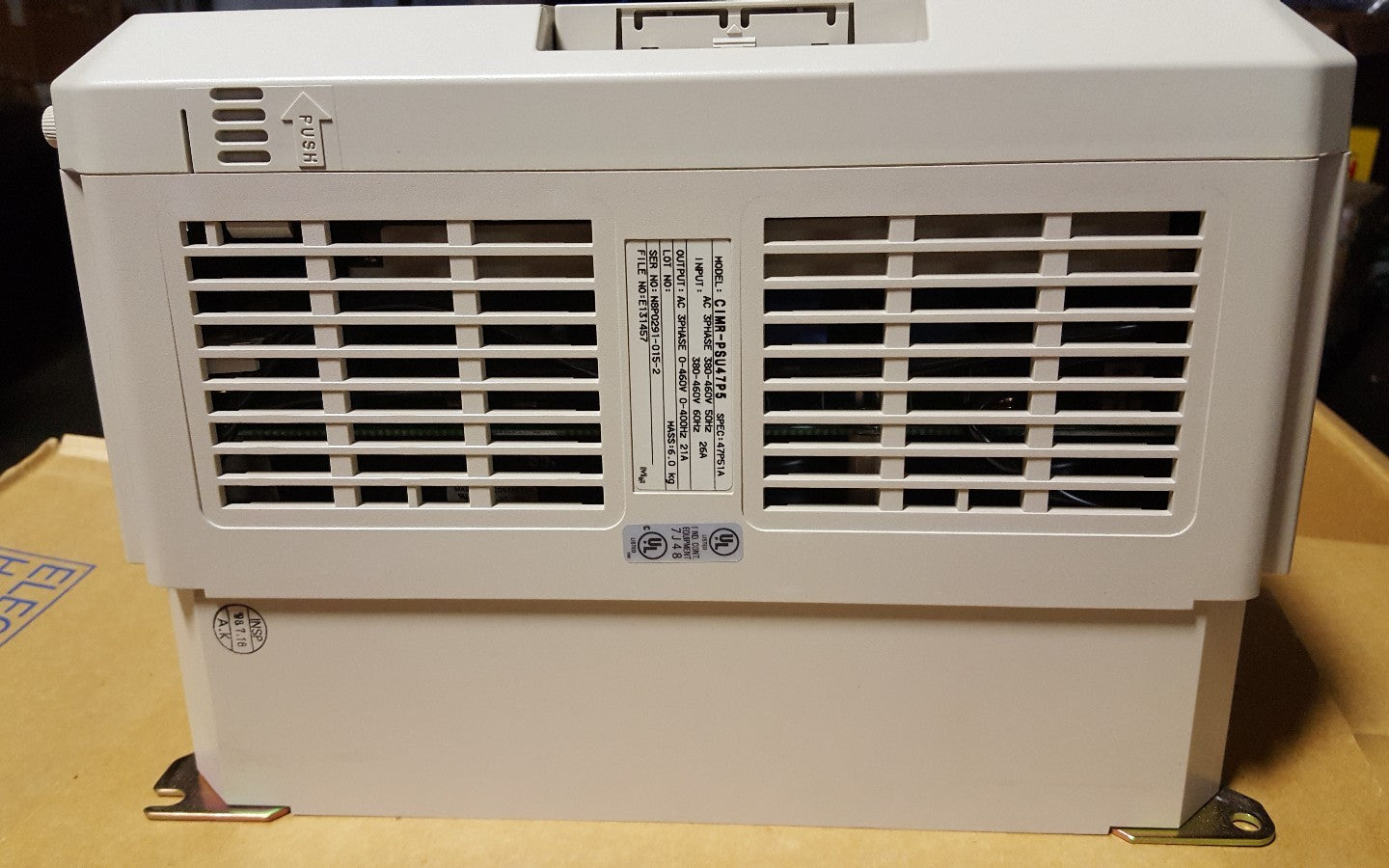 YASKAWA / OMRON CIMR-PSU47P5 VARIABLE FREQUENCY DRIVE OUTPUT 0-460VAC 21A INPUT1