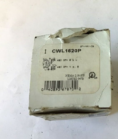 COOPER H/L PLUG CWL1620P 3P4W 20A 480V 3PH 1