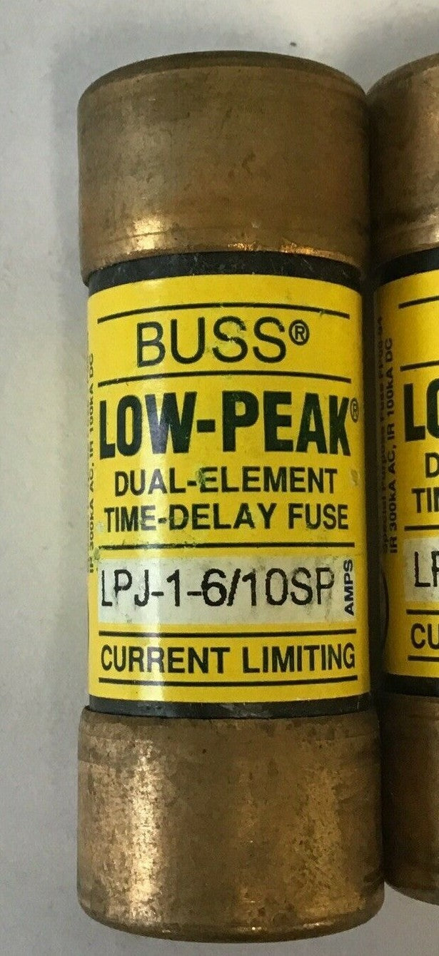 BUSS LPJ-1-6/10SP FUSE DUAL ELEMENT TIME-DELAY 600VAC CLASS J ***LOTOF3****1