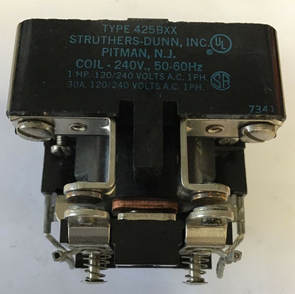 STRUTHERS-DUNN TYPE 425BXX RELAY COIL 240V 50-60HZ 1HP 30A 120/240VAC0